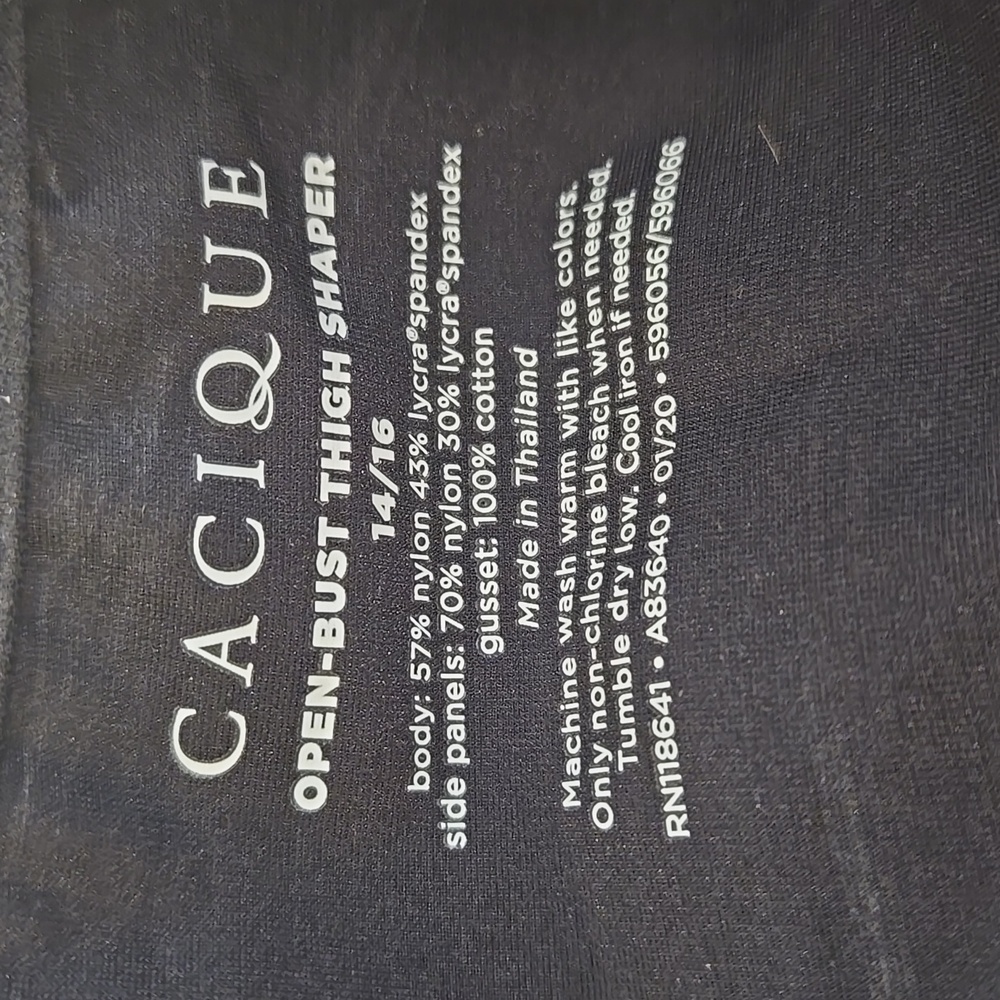 Cacique | NWT Firm Contouring Open-Bust Thigh Shaper, Black - Picture 2 of 4